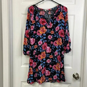 The Pioneer Woman Black Floral Peasant Top Long Sleeve Sz Large Food Network